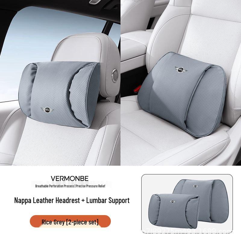 Compatible Headrest and Lumbar Support Cushion for BMW Mini Countryman/One/F54F60 - Neck Protection Pillow
