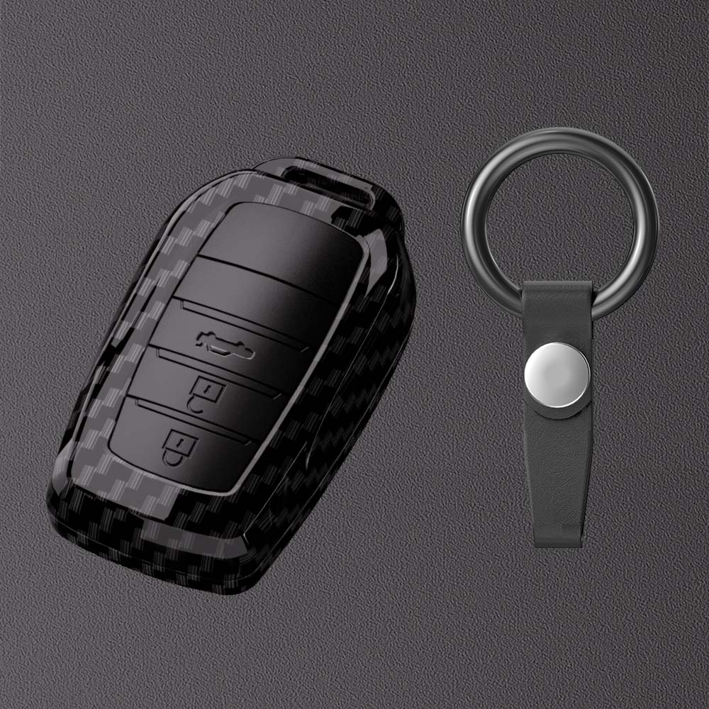 2/3/4/5 Button Carbon Car Key Case Cover For Toyota Rav4 Harrier Hilux Fortuner Land Cruiser Crown Highland Prado Yaris Cross Ay