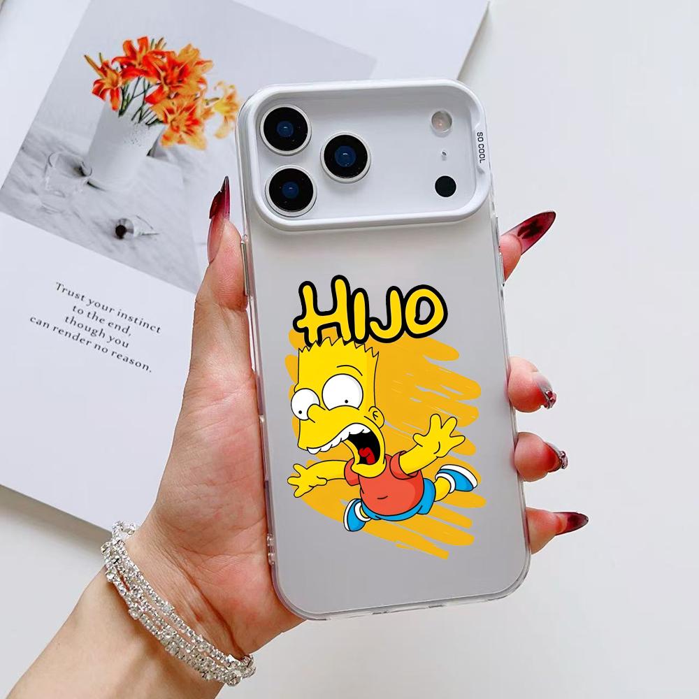 Cute S-SimpsonS Family Phone Case For iPhone 17 16 15 14 13 12 11 Pro Max Air Matte Laser Aurora Shockproof Funda