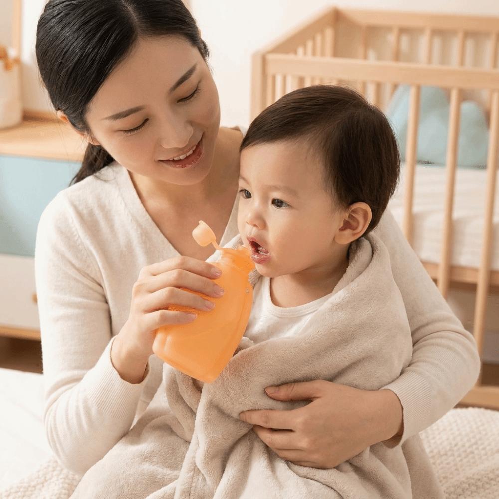 Food Grade Silicone Squeeze Feeder 120ml Large Capacity Leakproof Food Storage Bag Travel