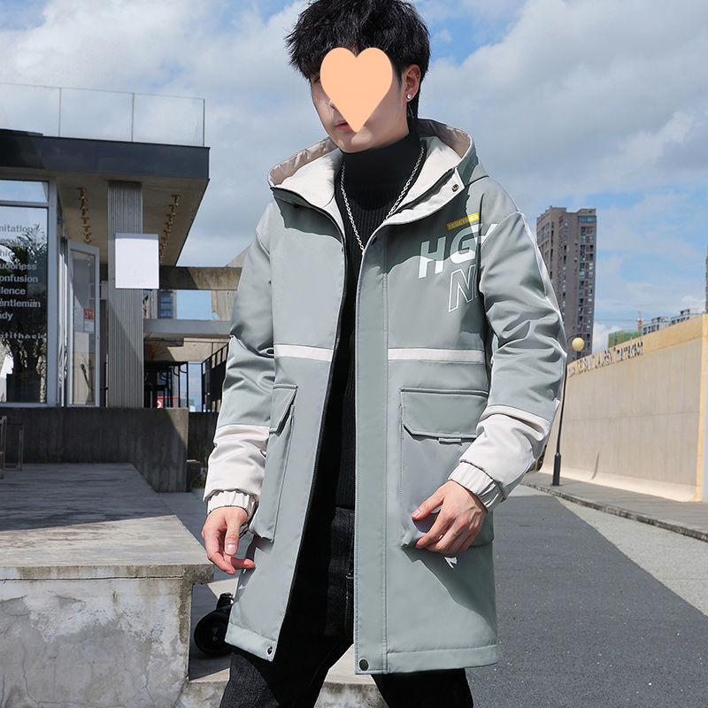

Осенние и зимние новые куртки, молодежные универсальные, модные мужские утолщенные куртки, симпатичные студенческие, средние и длинные бархатные хлопковые пальто для мужчин 4XL