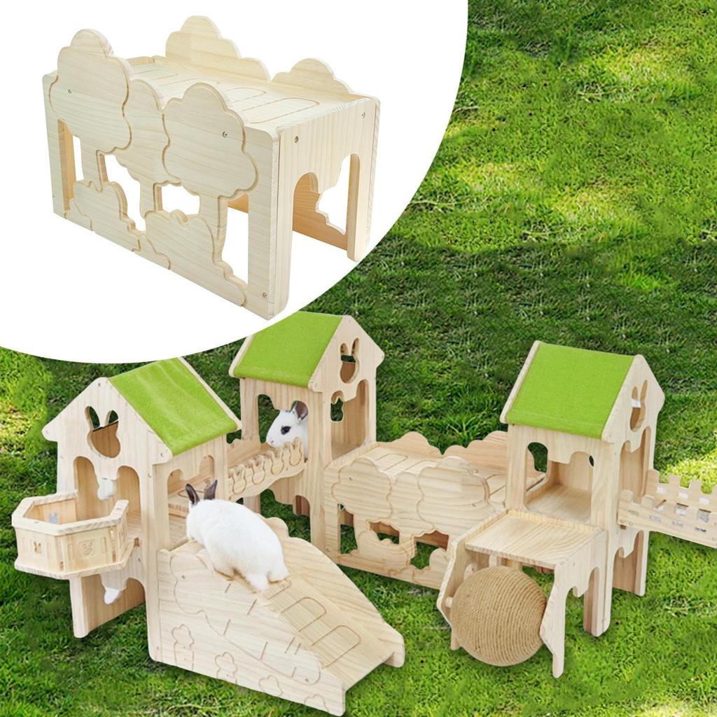 Kaninchenhaus Lebensraumdeko Höhle Zubehör Stabiles Hamsterversteck Kleintiere Aktivitätsspielzeug für Rennmaus