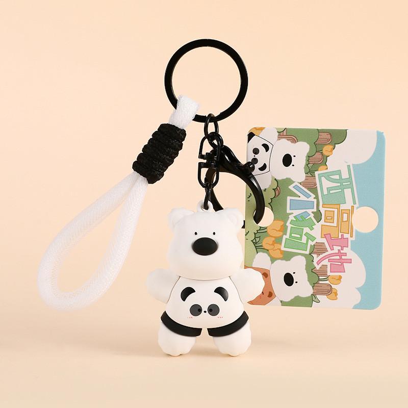 West Highland Terrier Pendant Plush Toy Puppy Car Keychain Dog Doll Accessories