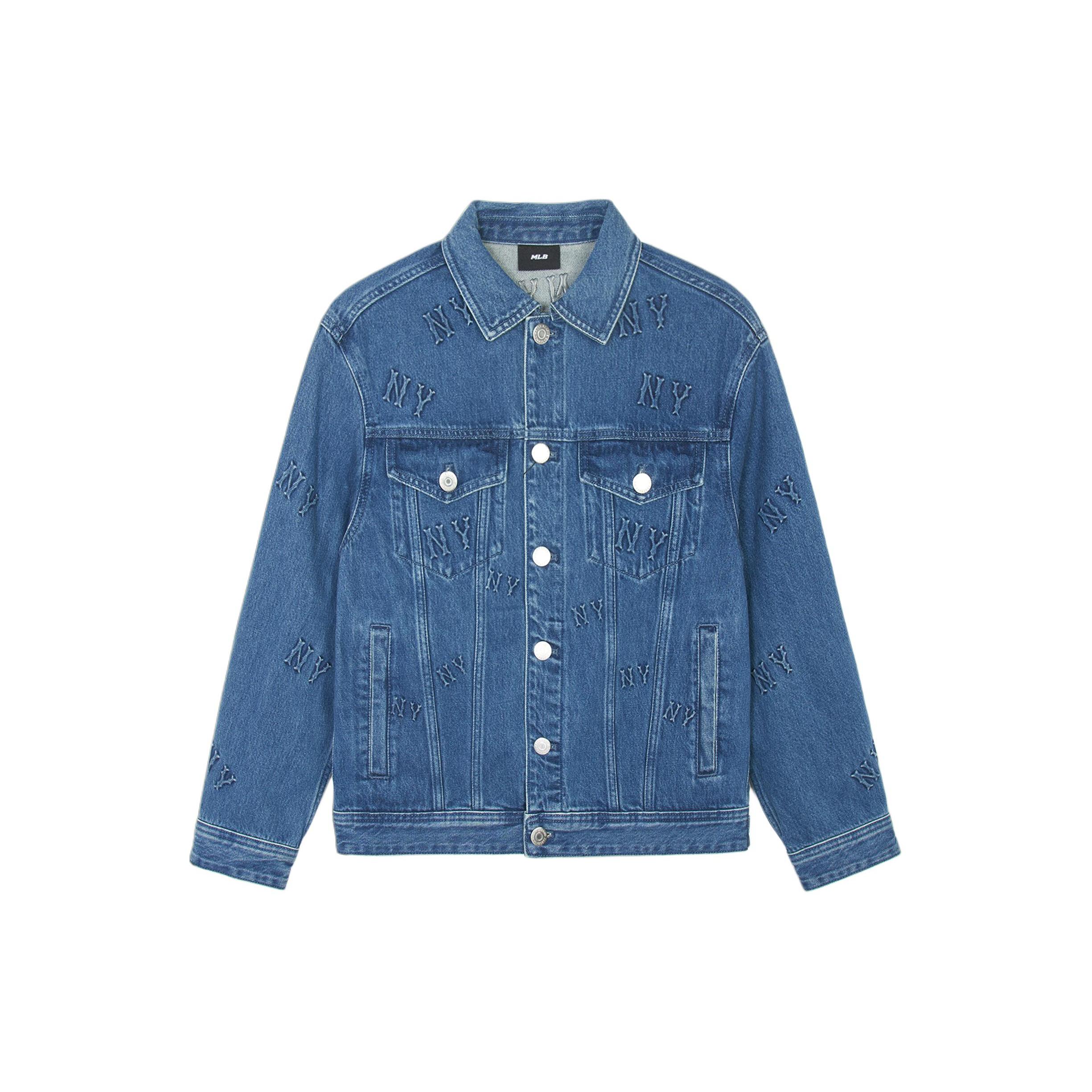 

New MLB New York Yankees Denim Jacket Unisex Blue 3ADKM0341-50INS XS