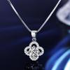 S925 Sterling Silver Moissanite Four-Leaf Clover Jewelry Set: Necklace, Ring, and Earrings