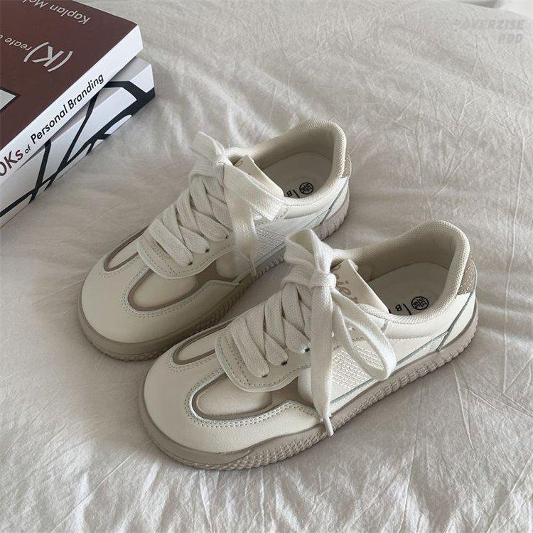 Platform-soled Dexun shoes 2024 autumn new breathable explosive leather board shoes niche original versatile little white shoes women's shoes