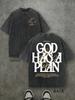 Vintage Washed "God Has a Plan" Double-Sided Print Men's T-Shirt - 230gsm Heavyw