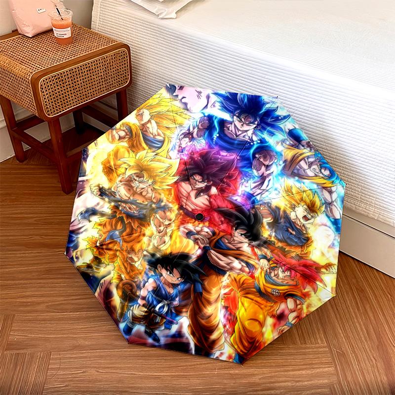 1 PC Automatic Folding Umbrella - Dragon Ball Super Pattern Portable Foldable Design With 8 Ribs Christmas Birthday Gifts