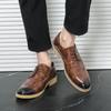 Fashion Black Brogue Business men's leather shoes Classic British Fashion Styles Formal party or wedding Handsome adult shoes 38-47