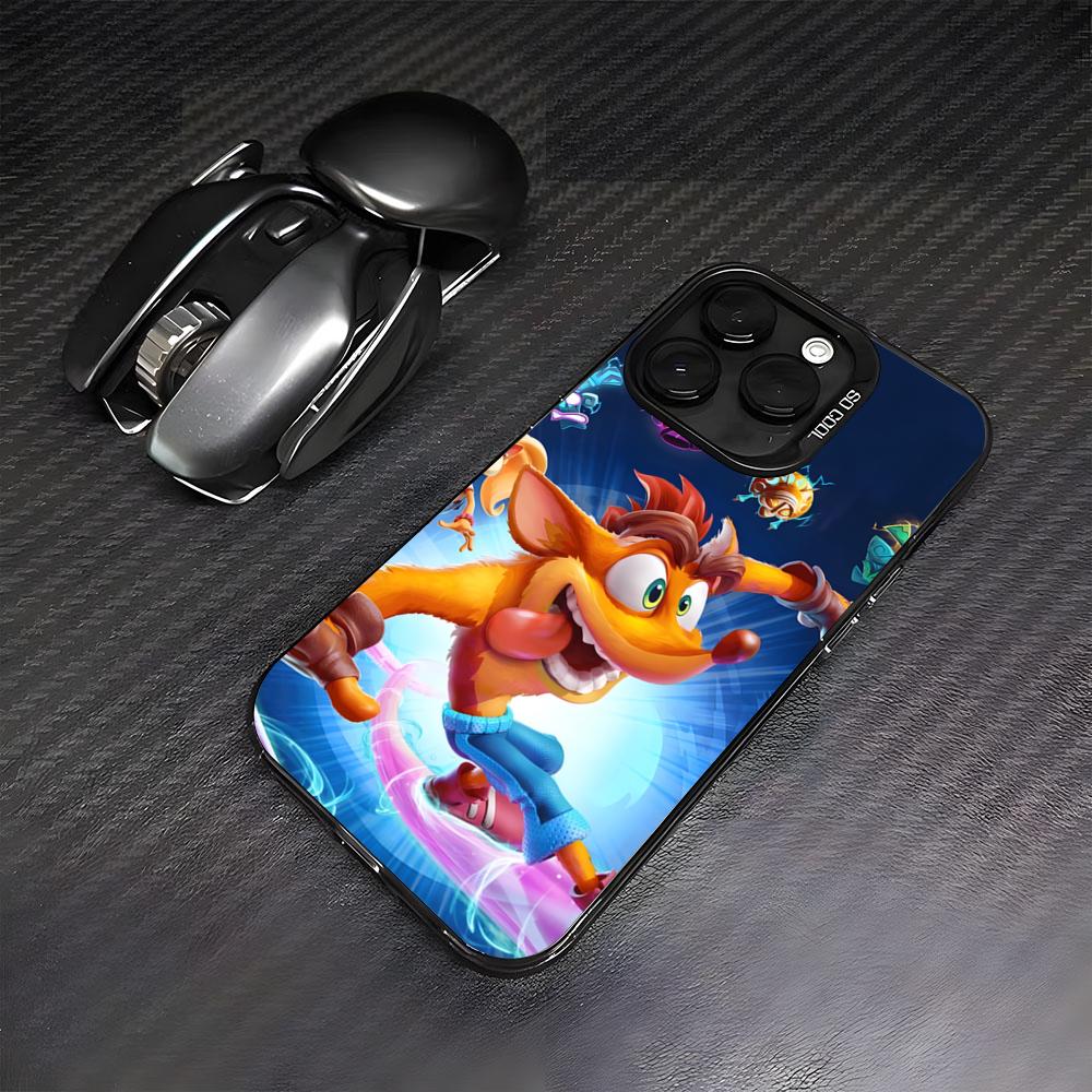 

Crash-Bandicoots-Game Phone Case For IPhone17 Air 16 15 14 Plus 13 12 11 Pro 7 8 XS Max XR Silver Black Bumper Case iPhone 16 Plus
