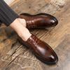 Men Oxfords High Quality Split Leather Men's Dress Shoes Luxury Brand Driving Shoes Brogue Lace Up Men's Casual Shoes