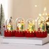Christmas Glass Ball Decorative Miniature Nutcracker Snowman Globe LED Glowing Wooden Ornament Kids Xmas Snow Globe Gifts