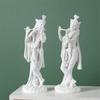 Elegant White Marbled Finish Krishna Sculpture 10Inch Hindu God of Love Collectible Figurine Statue Ornament Home Decors