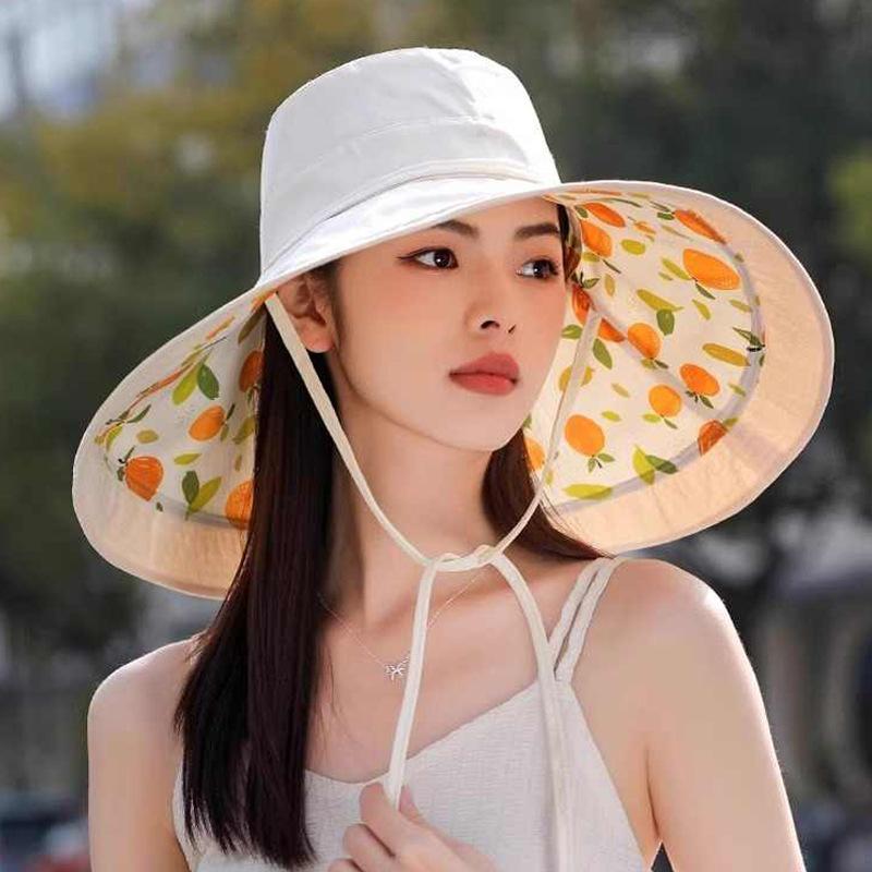 

Spring and summer new cm oversized brim sunscreen sunshade double-sided sun hat women s UV protection Average size
