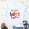 Hot Selling Women's Top Hot Selling Love Personality Pattern Printed Short-sleeved T-shirt Women Summer polyester fabric