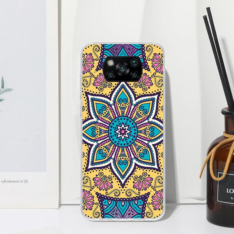 Totem Mandala Colorful Flower Phone Case For Xiaomi Poco X7 X6 X5 M7 M8 Pro F7 Ultra Redmi 15C 15 13C 13 12C 12 10 10C 10A Art F
