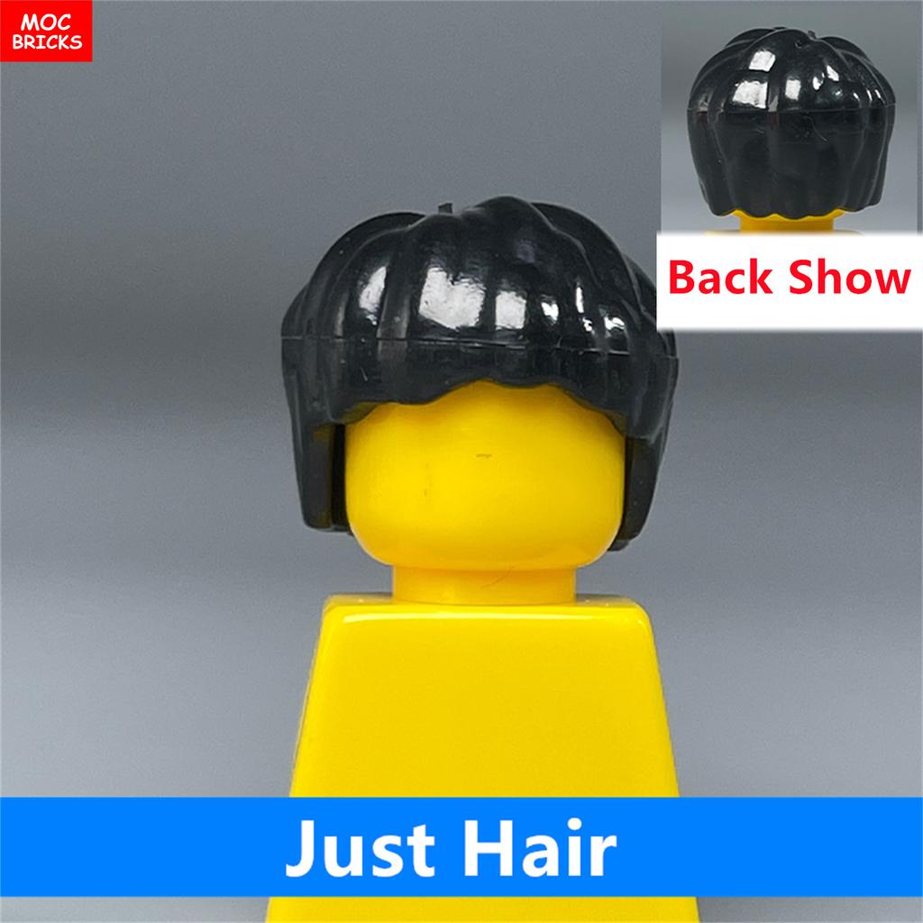 MOC Bricks 4cm Figure Body Wear Male Boy Fire Brown Hairs Assembled Building Blocks Educatinal Plastic Toys