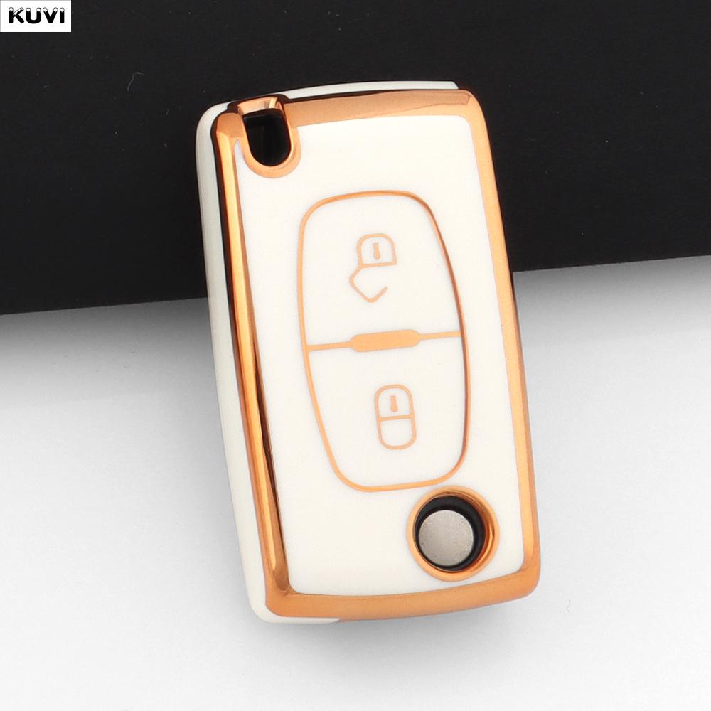 Fashion TPU Car Key Case Cover Keychain Fob Shell For Citroen C2 C3 C4 C5 C6 Xsara Berlingo For Peugeot 207 307 308 407 607 807