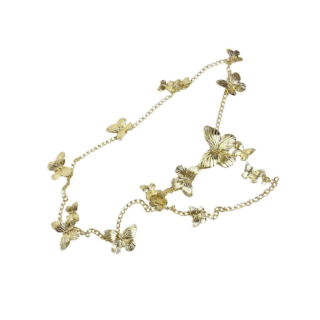 Curea cu lanț fluture gotic Curea de lanț de talie sexy Curea de lanț elaborată Lanț de burtă pentru rochie Curea fluture Lanț de talie