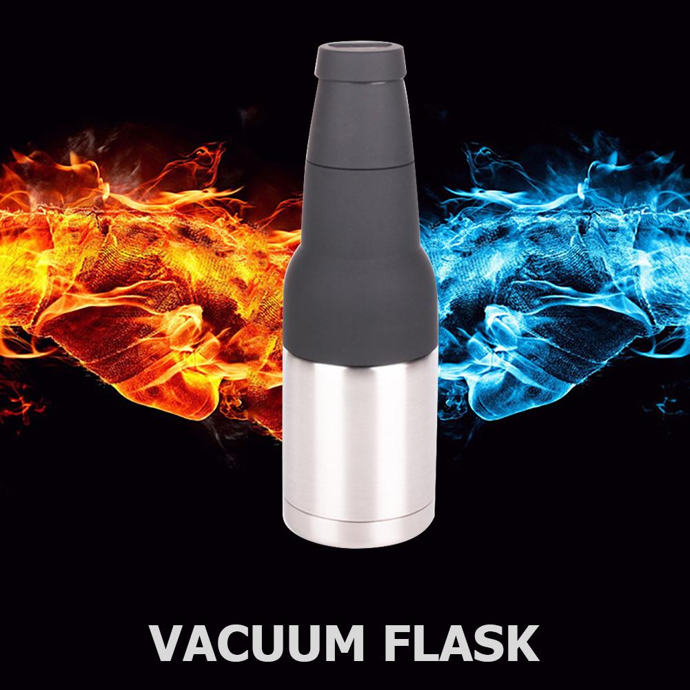Double Walled Can Cooler with Opener Slim Can Beer Bottle Insulators Holder Stainless Steel Bottle Cooler Men Dad Birthday Gifts