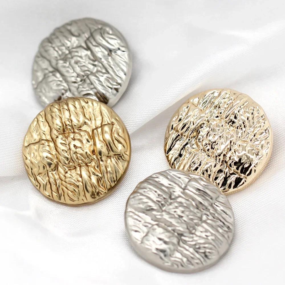 Hengc 15/18/20/23Mm Round Gold Metal Buttons For Sewing Fashion Coat Suit Handmade Decorations Diy Supplies