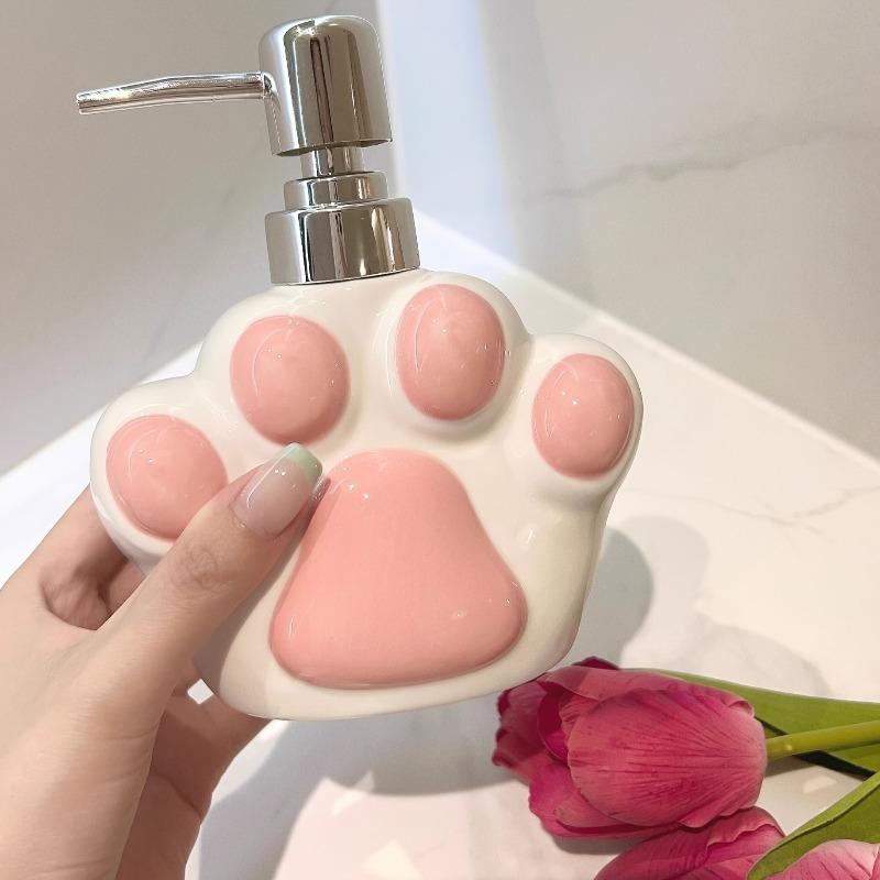 Sticlă Ceramică pentru Loțiune în Formă de Lăbuță de Pisică, Stil Ins, Versatilă pentru Săpun Lichid, Excelentă pentru Uz Zilnic și Cadouri