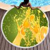 Orange Juice Beach Towel Fresh Orange Juice Design Soft Polyester Round Beach Towels for Beach Cushion Yoga Towel Indoor Outdoor