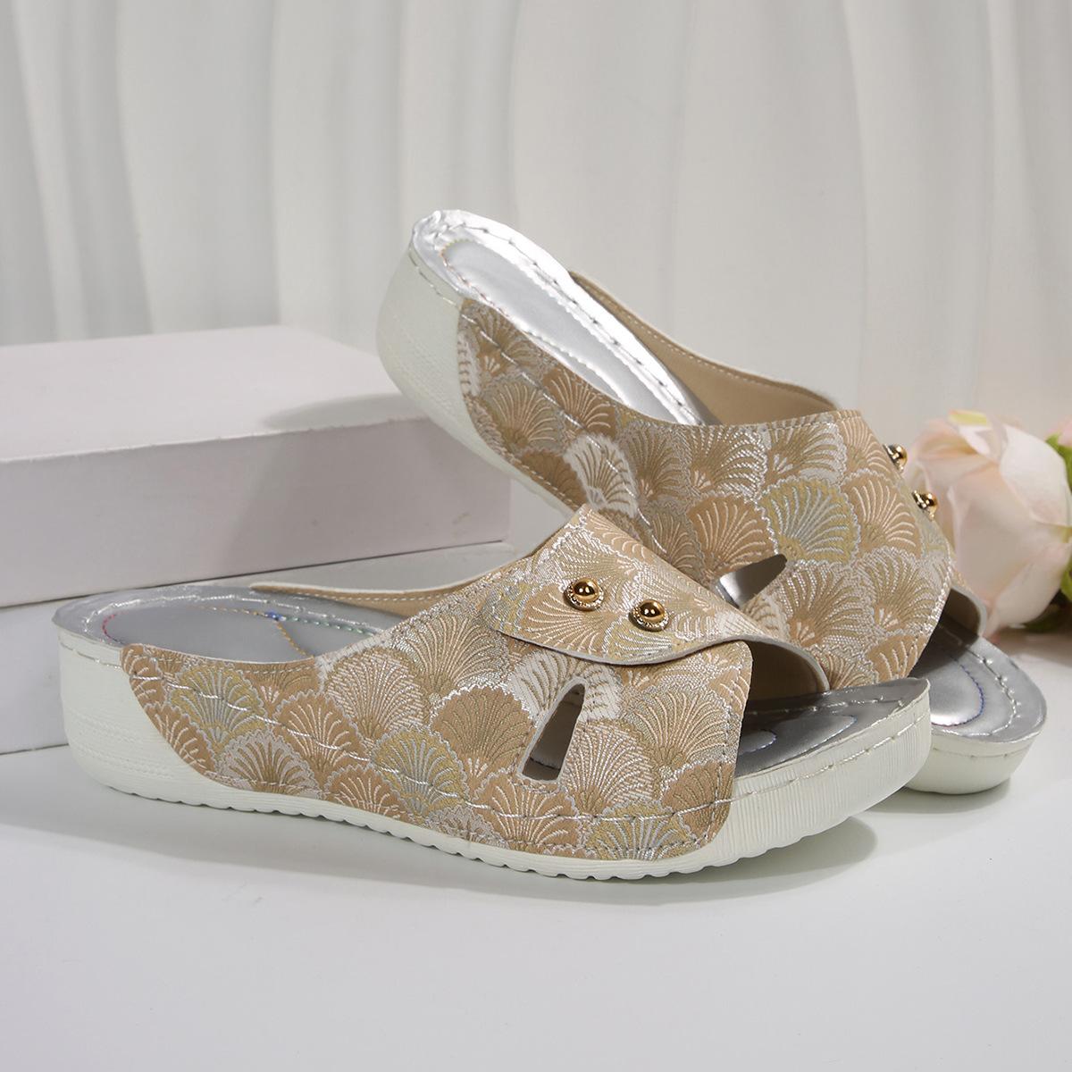 Retro style sandals 22 summer new thick-soled fish mouth buckle sandals 36