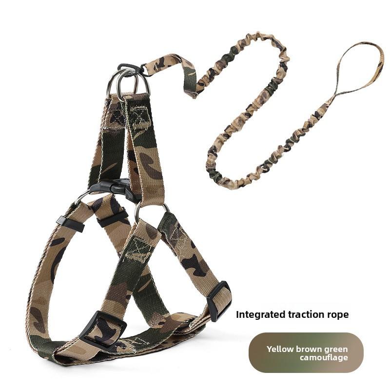 

Новая шлейка для питомца, эластичный поводок для собаки с защитой от взрыва и ударов, комплект поводка-жилета для выгула собак среднего и малого размера Flat rope жёлтый/коричневый