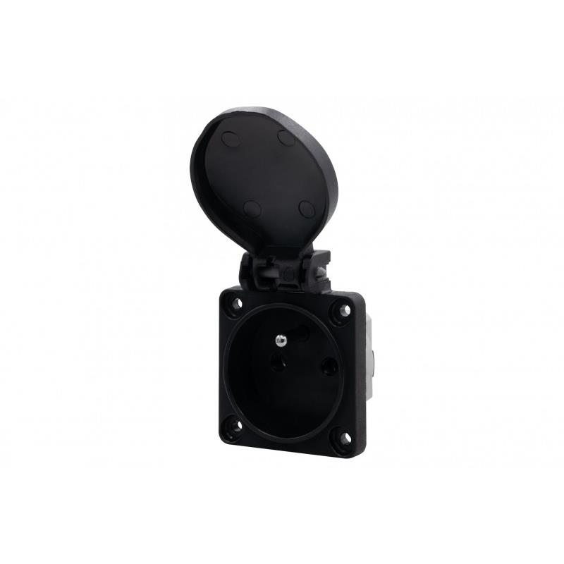Gniazdo Tablicowe 16A 250V 2P+Z Ip44 - B Czarne F-Elektro 71091