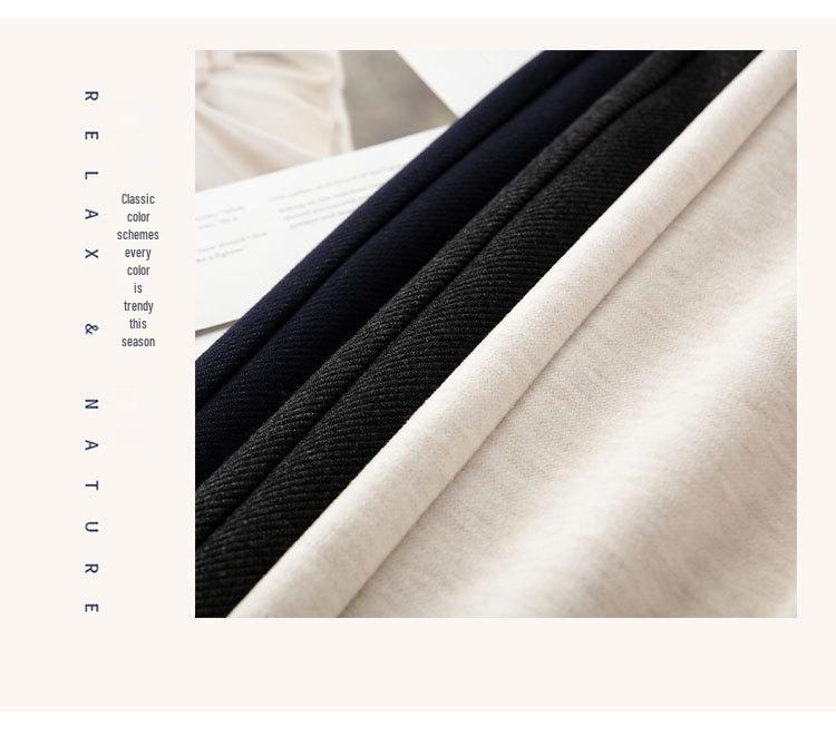 Women's Slim Fit Acetate Wool Cigarette Pants - Autumn/Winter Straight-Leg Casual Trousers
