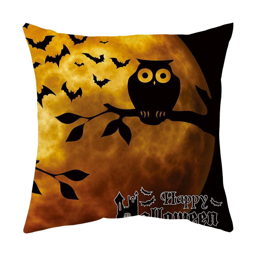 Halloween Cartoon Backrest Sofa Pillow Case Pillow Case Decoration Peach Skin Pillow Cushion Nordic Living Room
