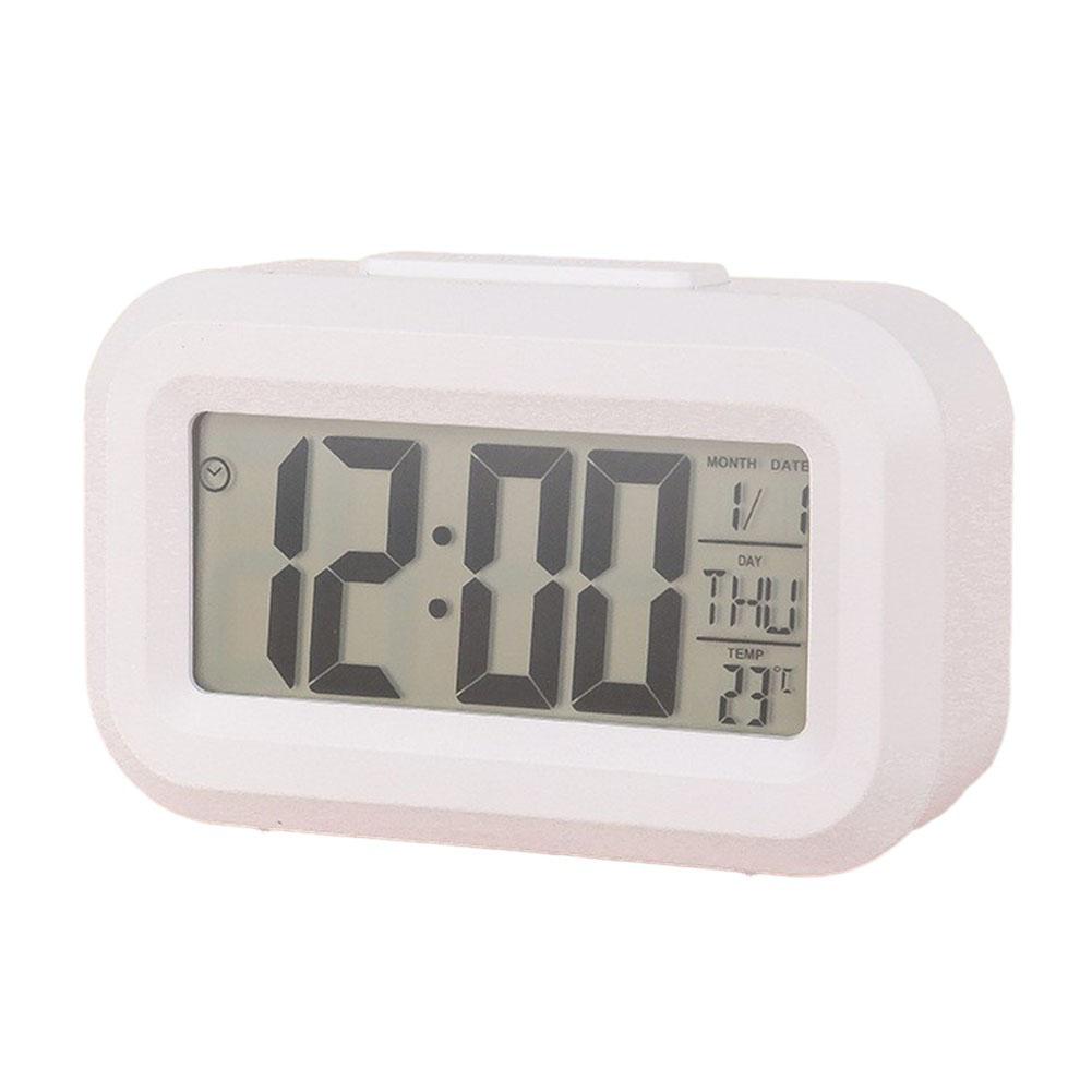 

LED Digital Alarm Clock 9*2.5*5.5 Cm Electronic Screen Desktop Home Office Backlight Snooze Lovely Desk Electronic Clock белый
