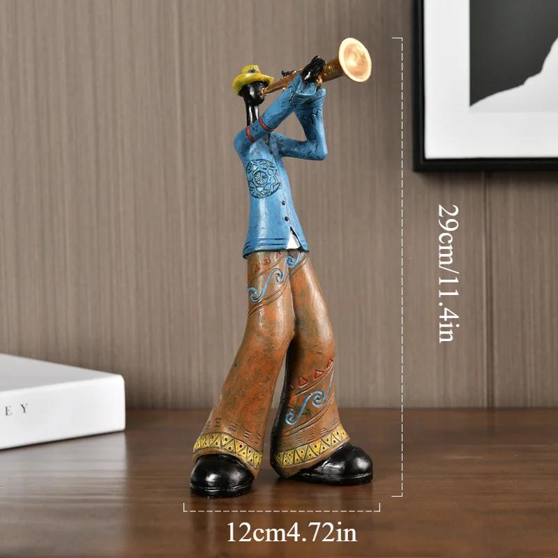 Nowoczesna abstrakcyjna żywiczna figurka zespołu muzycznego muzyk rzeźba instrumenty muzyczne statua prezent biuro domowe salon wystrój