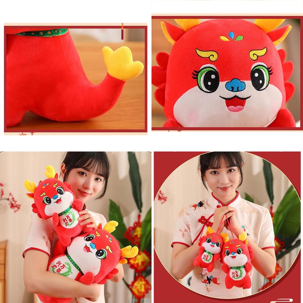 2024 Lucky Red Dragon Plush Toy Mascot Long-lasting And Soft Perfect For Chinese New Year Celebrations And Gifts" Characters)