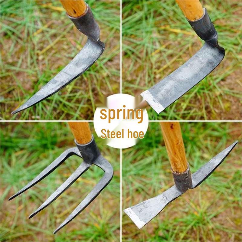 Wooden Handle Garden Hoe & Rake Tools