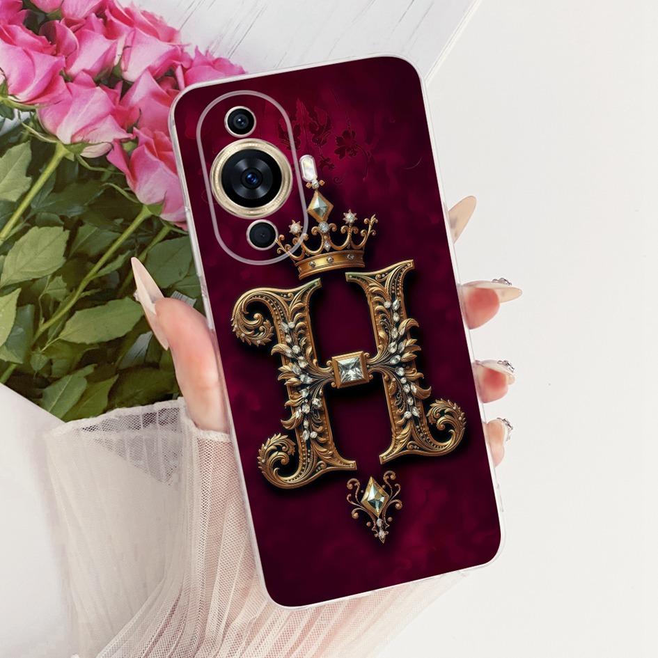 For Huawei Nova 11 Case FOA-LX9 Cover Retro Crown Letters Soft Slim Silicone Protective Cover For Huawei Nova 11 Pro Ultra Shell