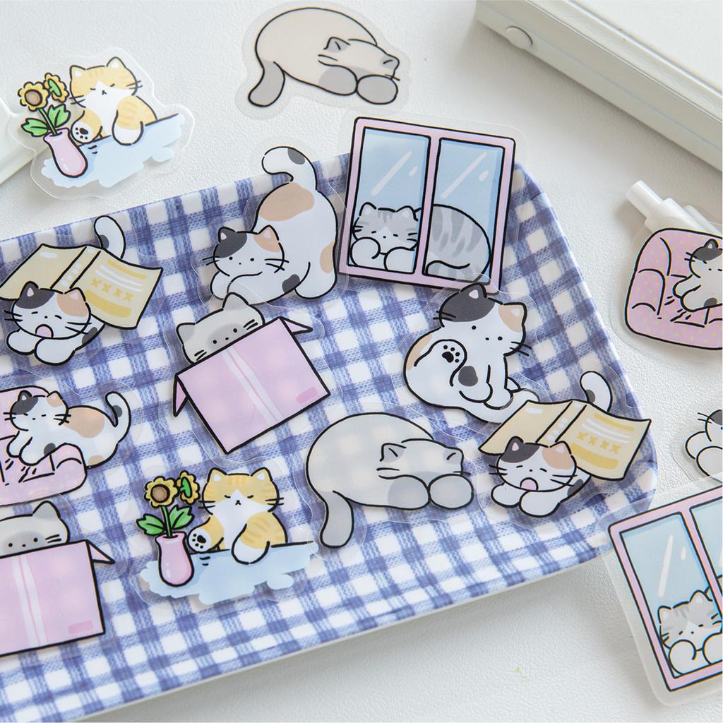 80Sheets/4Bags Cute Pet Life Theme PET White Ink Stickers For Hand Account DIY, Scrapbooking, Phone Cases Notebooks Decor