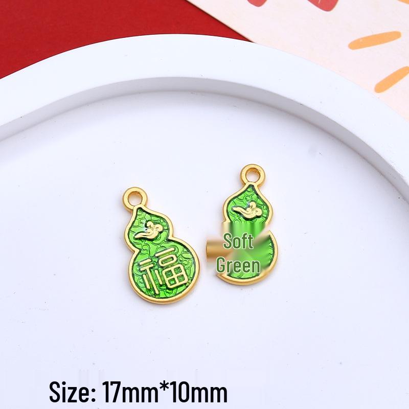Chinese Style Wealth & Treasures Pendant: Alloy Enamel DIY for Bracelets & Necklaces - New Year Gift