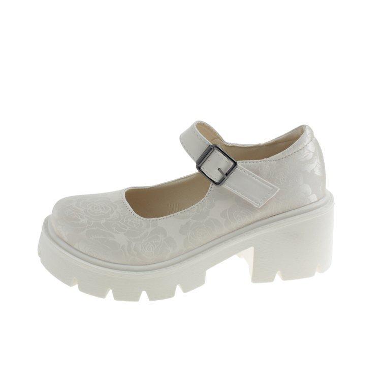 

2025 весна и лето новые туфли Мэри Джейн на толстой подошве и толстом каблуке в национальном стиле женские маленькие 7 см на танкетке, увеличивающие рост, тренд 43 бежевый