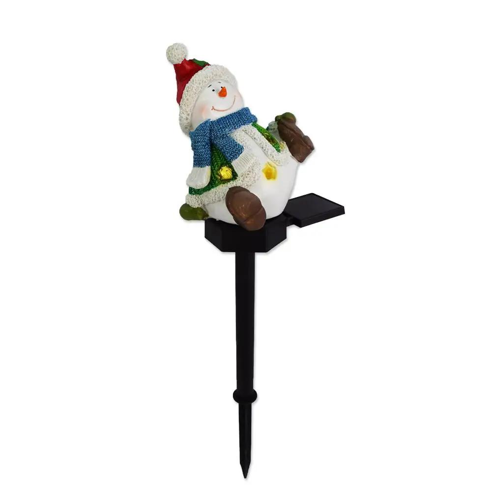 Christmas Santa Claus & Snowman Landscape Lawn Solar Light Xmas Pathway Lights For Christmas Lawn Yard Decoration P4Z4