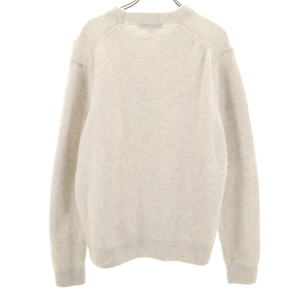 MAISON KITSUNE Moroccan Wool Blend Long Sleeve Sweater L White Men's Used