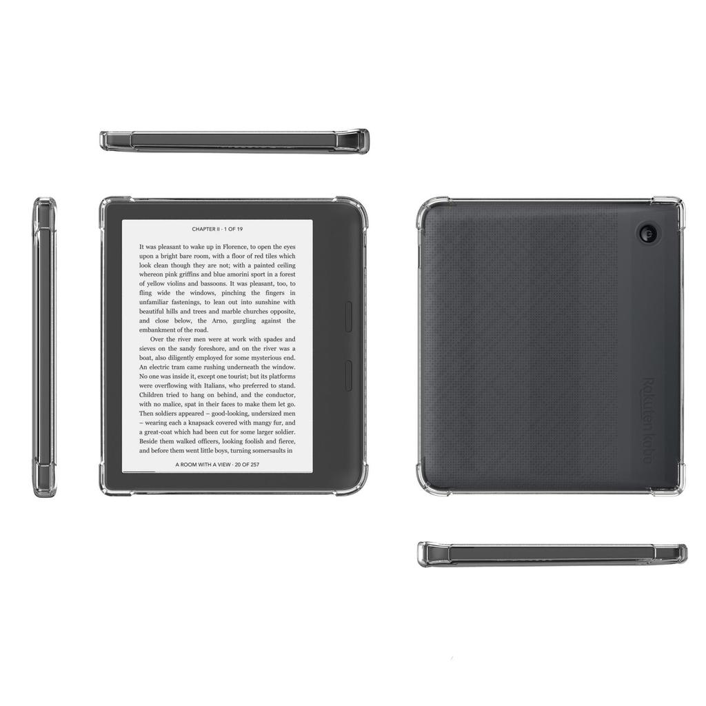 Kobo Libra 2 7" E-reader Case: Transparent TPU Soft Shell with Four Corner Airbag Anti-drop Protection