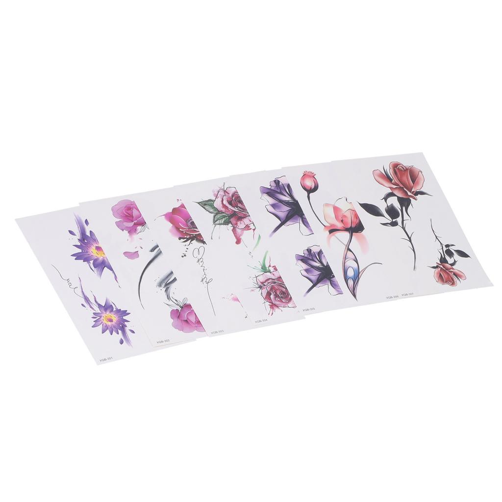 7 Sheet Flower Pattern Women Tattoo Sticker Waterproof Temporary Tattoo Sticker Accessory