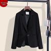 Women's Korean Style Slim Black Blazer - Casual Petite Suit for Autumn/Winter