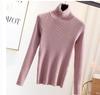 Women's Turtleneck Knit Sweater Slim Fit Solid Color Long Sleeve Thermal Base Layer Top For Autumn Winter