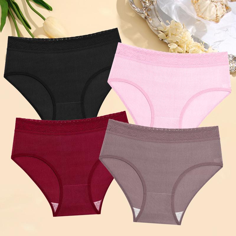 4Pcs/Set Ladies' Sexy Underwear Maternity Underpants Large Size Mommy Panties Pregnant Women's Panty Striped Underwear
