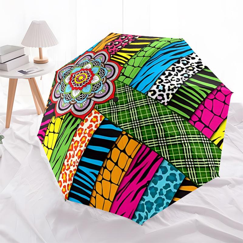 1pc Animal Prints Umbrella Portable Folding Umbrella Durable Iron Frame, Suitable for All Seasons Home Travel Outdoor yy260319050