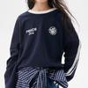 Girls' Navy Blue Long-Sleeve T-Shirt - Fashionable Autumn Casual Wear 2025
