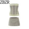 Zbzr Summer New Women Clothes Western Style Sexy Waist Hugging Tube Top American Gyaru Outer Wear Inner Wear Short Top